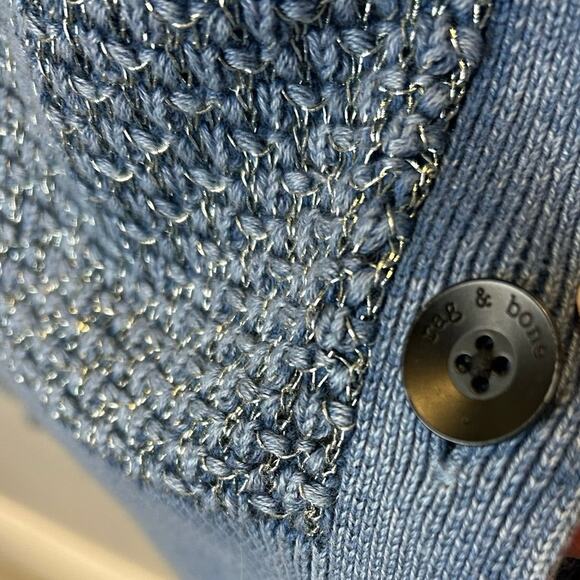 Rag & Bone Jean Kyra blue button front v neck cardigan sweater Size Small - Picture 4 of 8